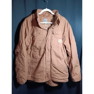 Carhartt FR Mens XL Tan Brown Duck Canvas Full Swing Motion Fire Resistant Work